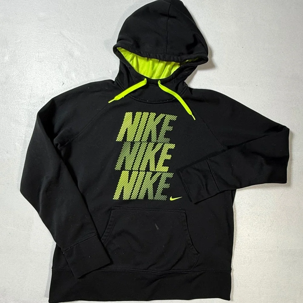 NIKE Therma-FIT Hoodie Mens XL Sweatshirt Big NIKE Spellout Logo